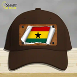 Ghana Flag Scroll Novelty License Plate Hat Cotton / Dark Brown