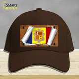 Andorra Flag Scroll Novelty License Plate Hat Cotton / Dark Brown