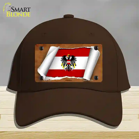 Austria Flag Scroll Novelty License Plate Hat Cotton / Dark Brown