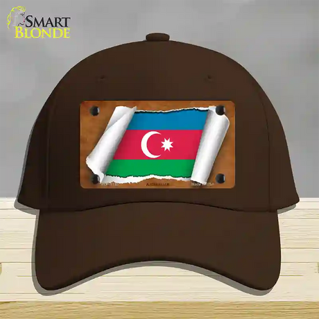 Azerbaijan Flag Scroll Novelty License Plate Hat Cotton / Dark Brown