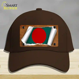 Bangladesh Flag Scroll Novelty License Plate Hat Cotton / Dark Brown