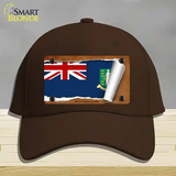 British Virgin Island Flag Scroll Novelty License Plate Hat Cotton / Dark Brown