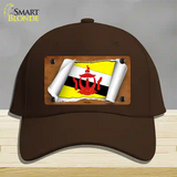 Brunei Flag Scroll Novelty License Plate Hat Cotton / Dark Brown