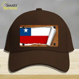 Chile Flag Scroll Novelty License Plate Hat Cotton / Dark Brown