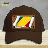 Congo Flag Scroll Novelty License Plate Hat Cotton / Dark Brown