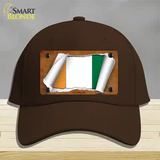 Cote DIvoire Flag Scroll Novelty License Plate Hat Cotton / Dark Brown