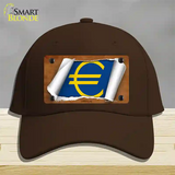 Euro Flag Scroll Novelty License Plate Hat Cotton / Dark Brown