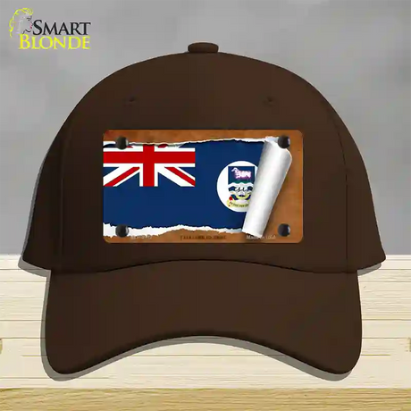 Falkland Islands Flag Scroll Novelty License Plate Hat Cotton / Dark Brown