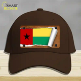 Guinea-Bissau Flag Scroll Novelty License Plate Hat Cotton / Dark Brown