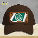 League of Arab States Flag Scroll Novelty License Plate Hat Cotton / Dark Brown