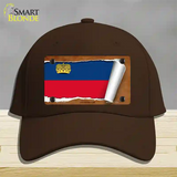 Liechtenstein Flag Scroll Novelty License Plate Hat Cotton / Dark Brown