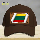 Lithuania Flag Scroll Novelty License Plate Hat Cotton / Dark Brown