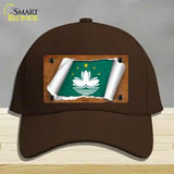 Macan Flag Scroll Novelty License Plate Hat Cotton / Dark Brown