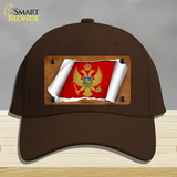 Montenegro Flag Scroll Novelty License Plate Hat Cotton / Dark Brown