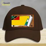 Nevis Flag Scroll Novelty License Plate Hat Cotton / Dark Brown