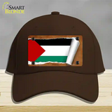 Palestine Flag Scroll Novelty License Plate Hat Cotton / Dark Brown