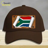 South Africa Flag Scroll Novelty License Plate Hat Cotton / Dark Brown