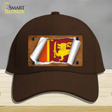 Sri Lanka Flag Scroll Novelty License Plate Hat Cotton / Dark Brown