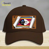 Swaziland Flag Scroll Novelty License Plate Hat Cotton / Dark Brown