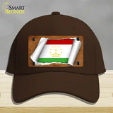 Tajikistan Flag Scroll Novelty License Plate Hat Cotton / Dark Brown