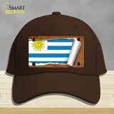 Uruguay Flag Scroll Novelty License Plate Hat Cotton / Dark Brown