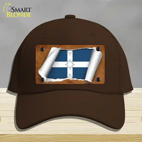 Eureka Flag Scroll Novelty License Plate Hat Cotton / Dark Brown