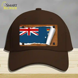 Victoria Flag Scroll Novelty License Plate Hat Cotton / Dark Brown