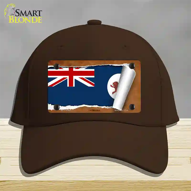 Tasmania Flag Scroll Novelty License Plate Hat Cotton / Dark Brown