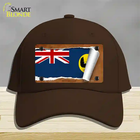 South Australia Flag Scroll Novelty License Plate Hat Cotton / Dark Brown