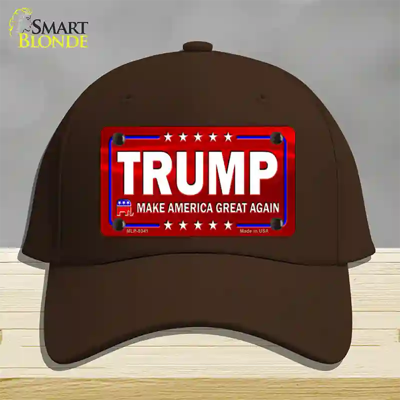 Trump Red Novelty License Plate Hat Cotton / Dark Brown