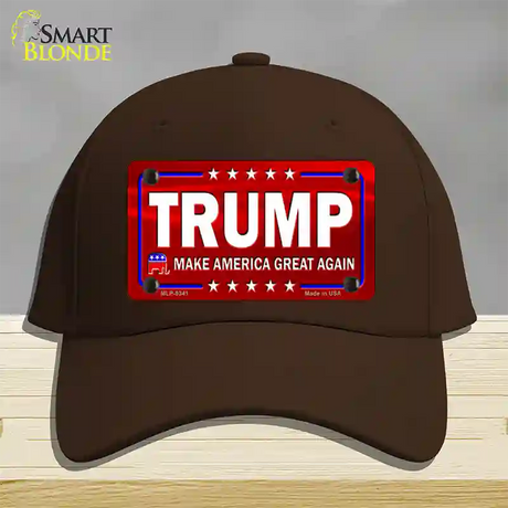 Trump Red Novelty License Plate Hat Cotton / Dark Brown