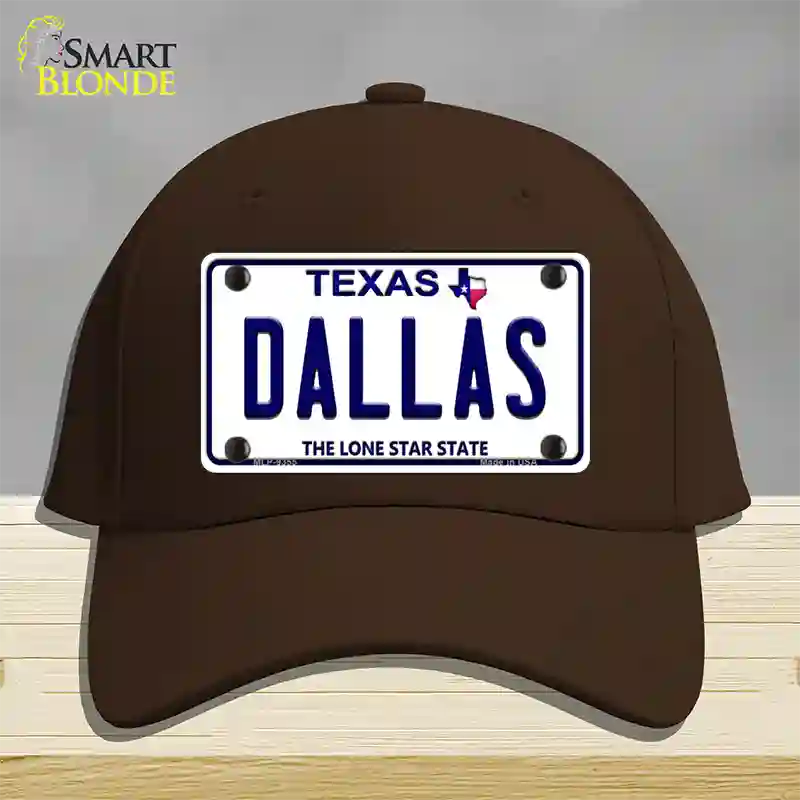 Dallas Texas Novelty License Plate Hat Cotton / Dark Brown