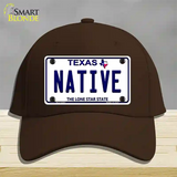 Native Texas White Novelty License Plate Hat Cotton / Dark Brown