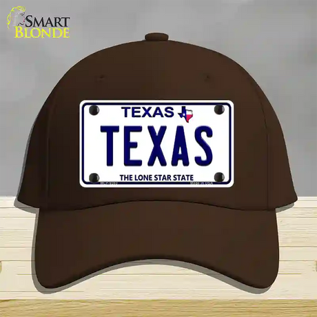 Texas Novelty License Plate Hat Cotton / Dark Brown