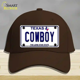 Cowboy Texas White Novelty License Plate Hat Cotton / Dark Brown