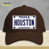 Houston Texas Novelty License Plate Hat Cotton / Dark Brown