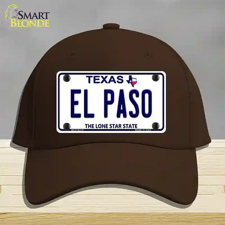 El Paso Texas Novelty License Plate Hat Cotton / Dark Brown