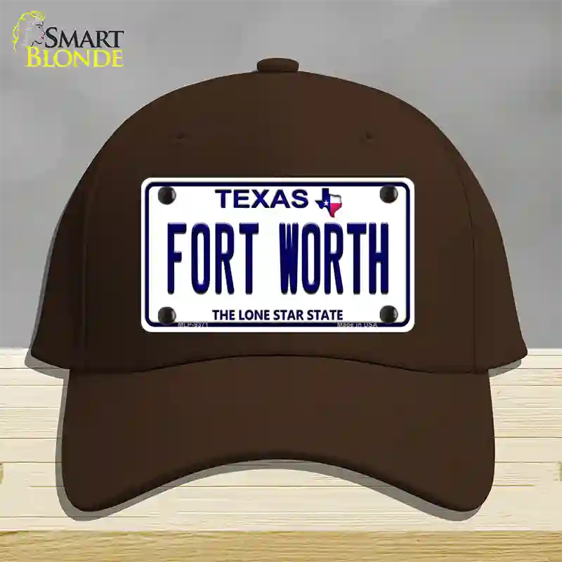 Fort Worth Texas Novelty License Plate Hat Cotton / Dark Brown