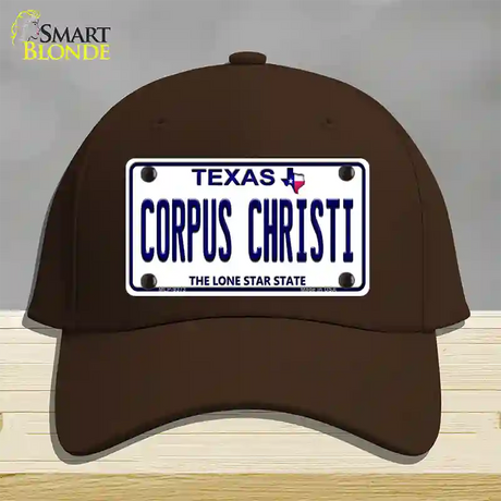 Corpus Christi Texas Novelty License Plate Hat Cotton / Dark Brown