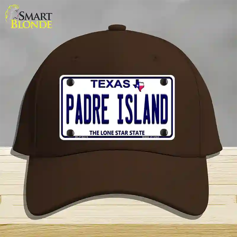 Padre Island Texas Novelty License Plate Hat Cotton / Dark Brown