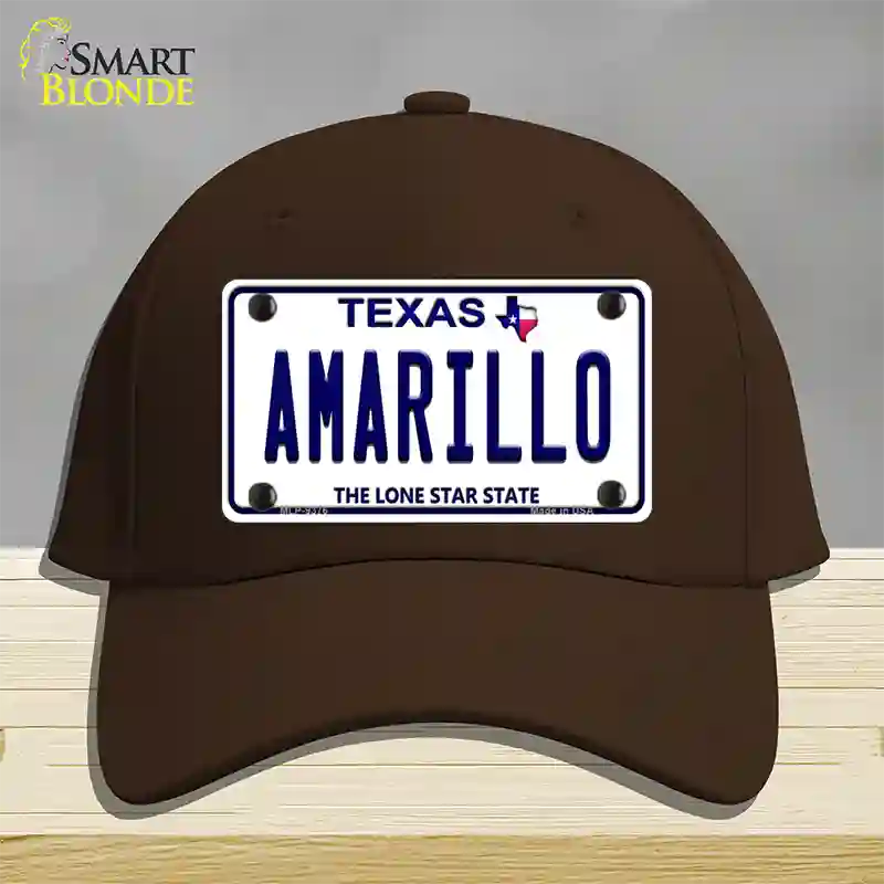 Amarillo Texas Novelty License Plate Hat Cotton / Dark Brown