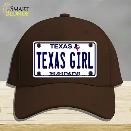 Texas Girl Texas Novelty License Plate Hat Cotton / Dark Brown