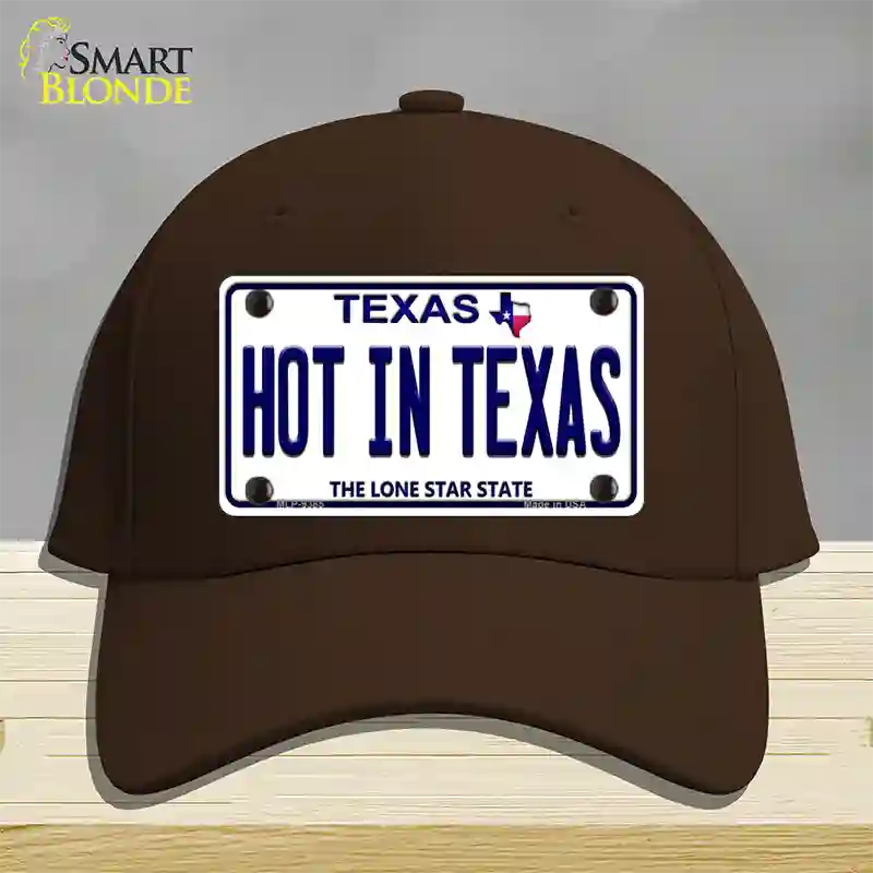 Hot in Texas Novelty License Plate Hat Cotton / Dark Brown