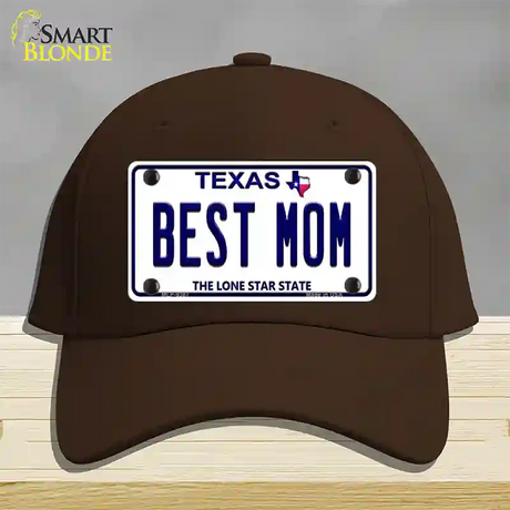 Best Mom Texas Novelty License Plate Hat Cotton / Dark Brown