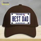 Best Dad Texas Novelty License Plate Hat Cotton / Dark Brown