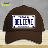 Believe Texas Novelty License Plate Hat Cotton / Dark Brown