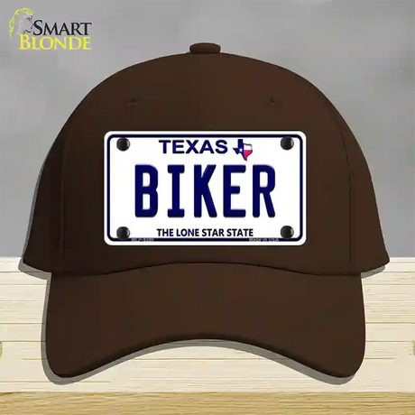 Biker Texas Novelty License Plate Hat Cotton / Dark Brown