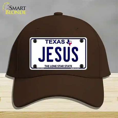 Jesus Texas Novelty License Plate Hat Cotton / Dark Brown