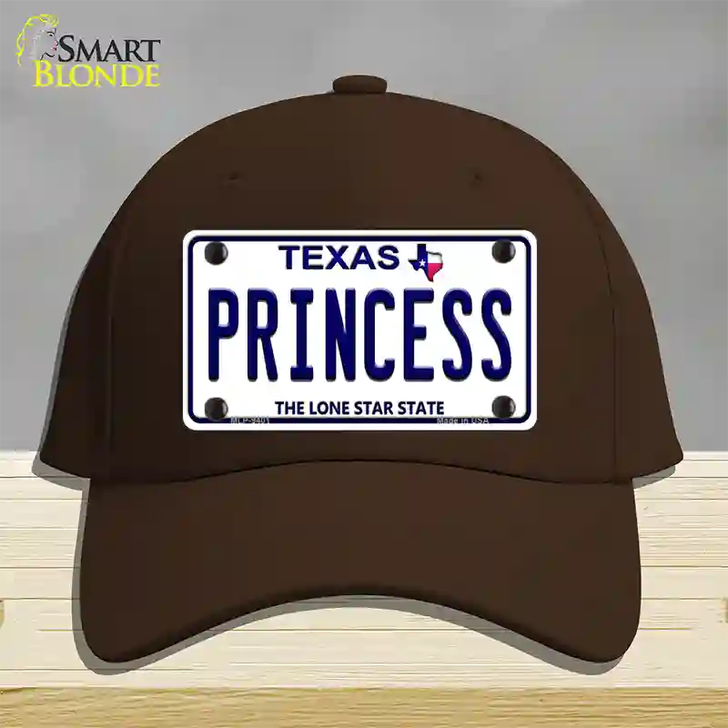 Princess Texas Novelty License Plate Hat Cotton / Dark Brown