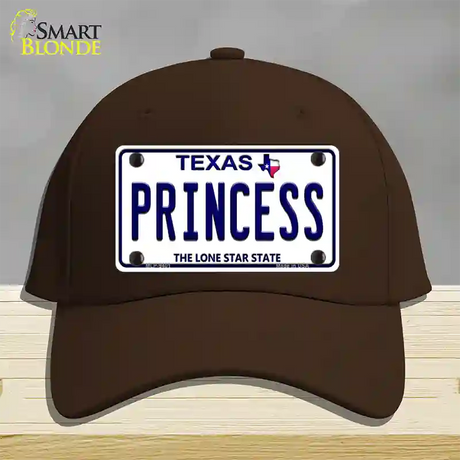 Princess Texas Novelty License Plate Hat Cotton / Dark Brown